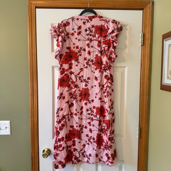 Zara floral print linen tunic midi dress - Picture 6 of 9